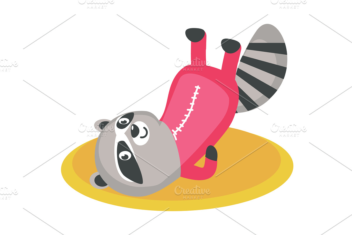 Sportive raccoon jumping on, an Animal Illustration by SiberianArt