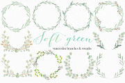 Soft green wreaths branches clipart, an Illustration by LABFcreations (Thumbnail 5 of 5)