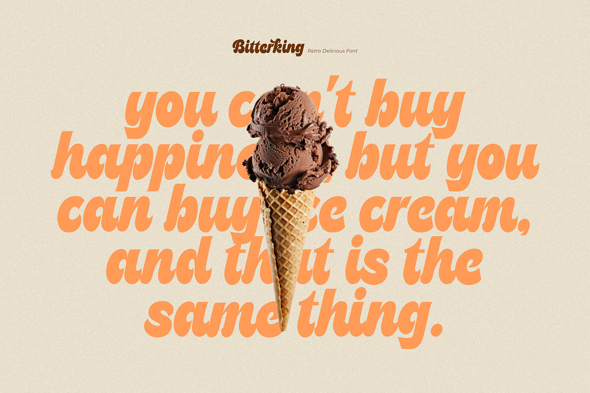 Bitterking - Retro Delicious Font, a Script Font by ikiiko (Photo 2 of 7)