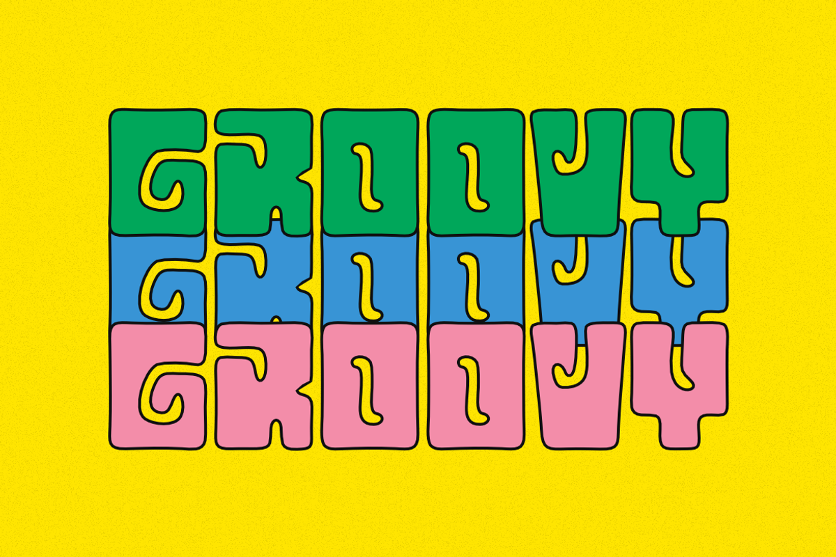 Summer Enazor - Groovy Font, a Sans Serif Font by QR Design Studio (Photo 2 of 6)