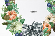 Watercolor Pumpkin wreath clipart, an Illustration by yana.fefelova (Thumbnail 3 of 5)