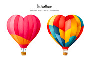 Watercolor color heart air balloons, a Transportation Illustration by Art and Funny (Thumbnail 2 of 7)