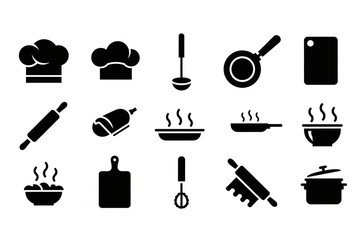 Kitchen Cooking Icon Vector Bundle, an Illustration by jahid234 (Photo 4 of 51)