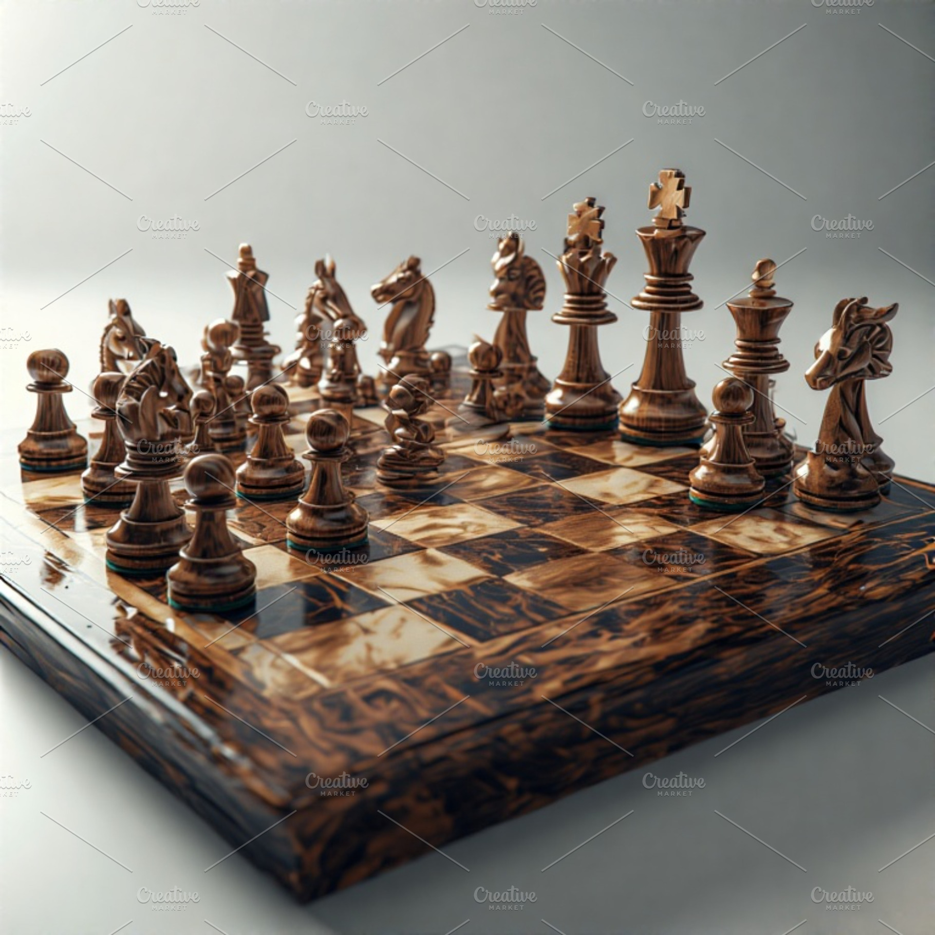 chess battle on chessboard, a Photo by ComfortQ