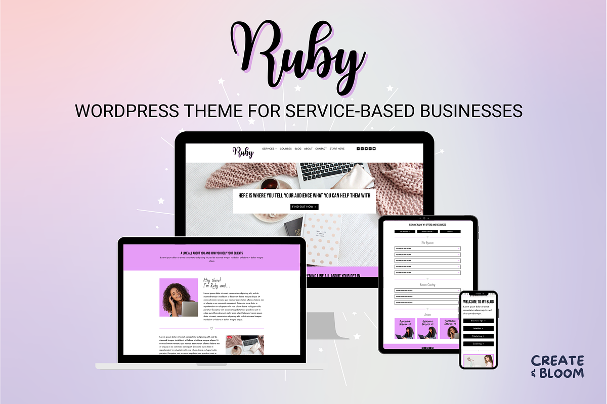 Ruby Coaching WordPress Divi Theme, a WordPress Template by Create & Bloom (Photo 1 of 8)