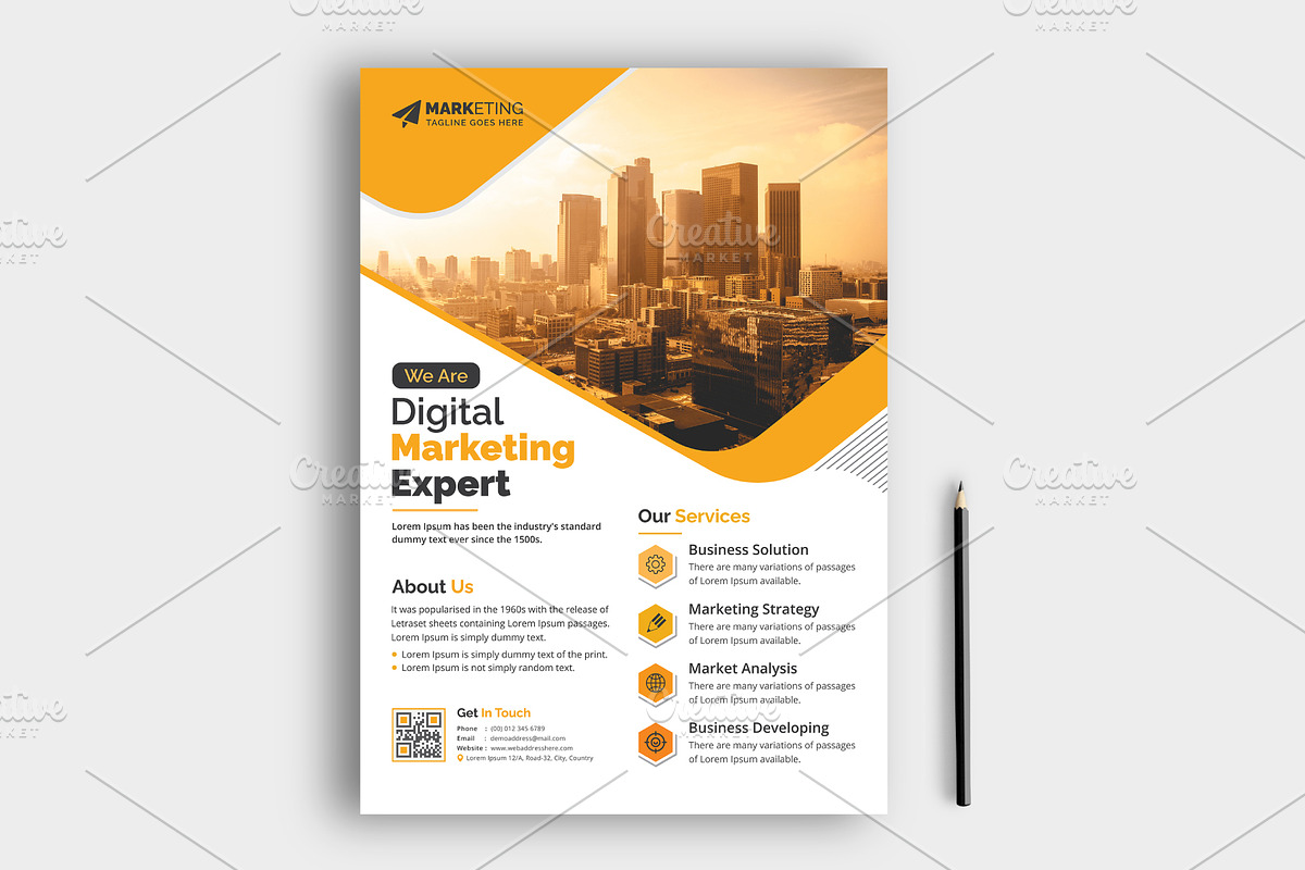Corporate Business Flyer Template, a Flyer Template by GraphicsBurg (Photo 1 of 3)