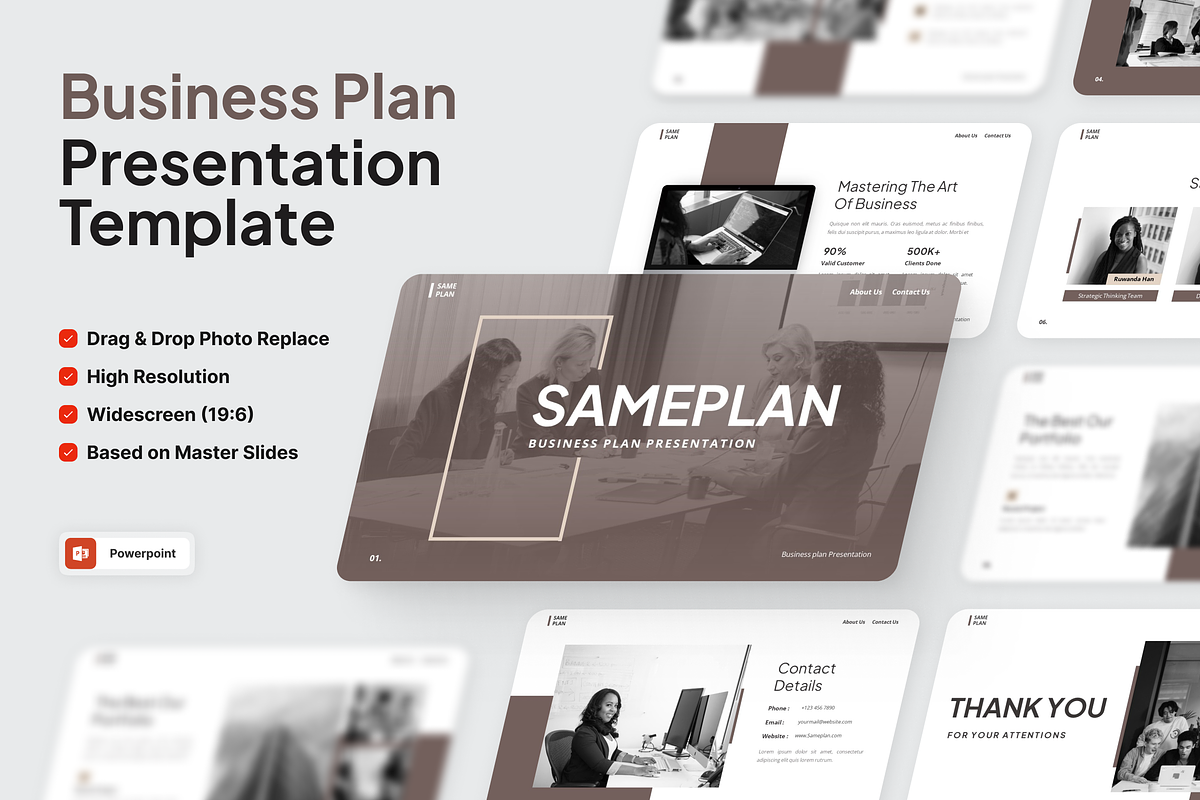 Sameplan - Business plan PowerPoint, a Presentation Template by SquidPixey (Photo 1 of 6)