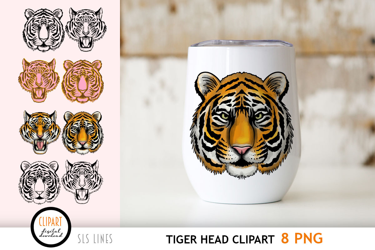 Tiger Clipart & Lineart PNGs, an Animal Illustration by SLS Lines (Photo 5 of 7)