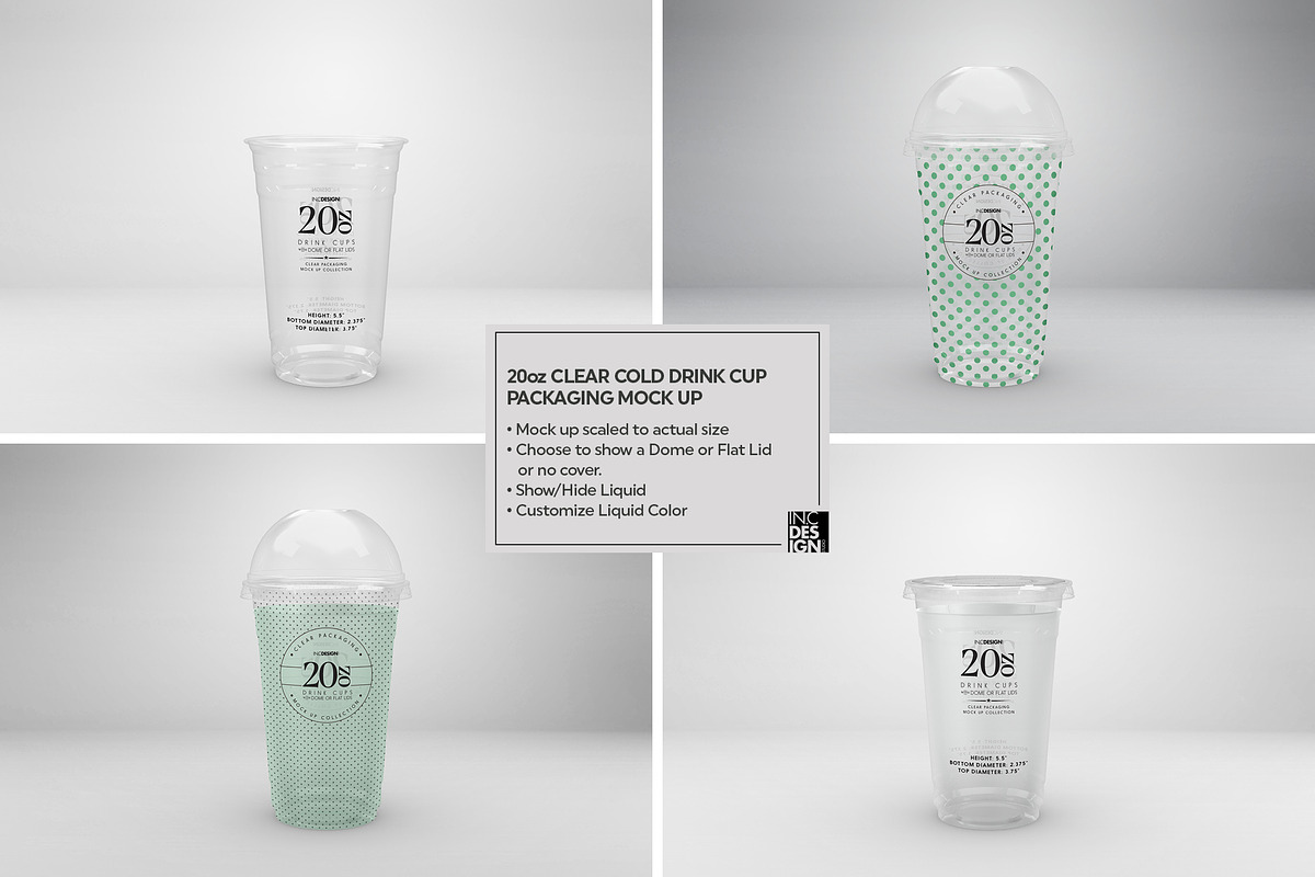 Clear Cold Drink Cups Mockup, a Cups & Container Mockup by INCDesign (Photo 17 of 20)