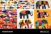 Animal world. 104 images, an Animal Illustration by Handmadefont (Thumbnail 8 of 17)