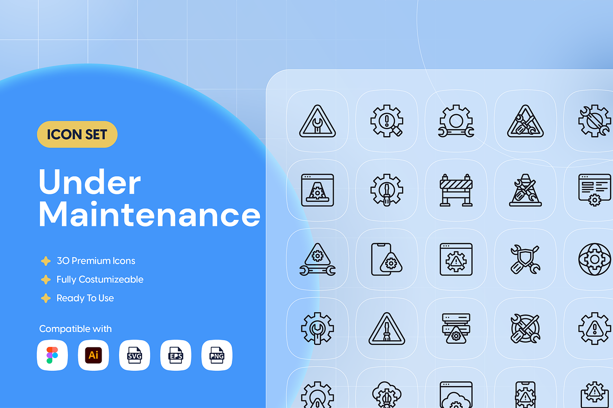 Under Maintenance Icon Set, an Outline Icon by Nathaya Studio