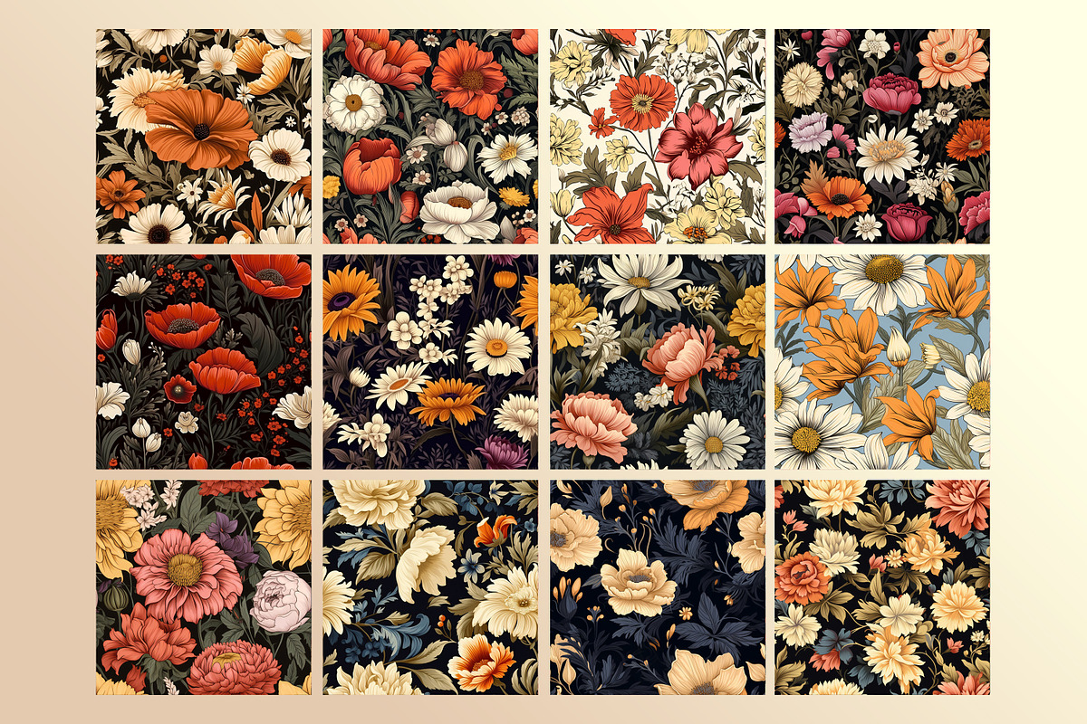 Vintage Flower Seamless Pattern, a Pattern Graphic by Forhadx5 (Photo 4 of 6)