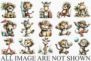 Whimsical Summer Safari Animals PNG, a Seasonal Illustration by Canvas Craft (Thumbnail 4 of 7)