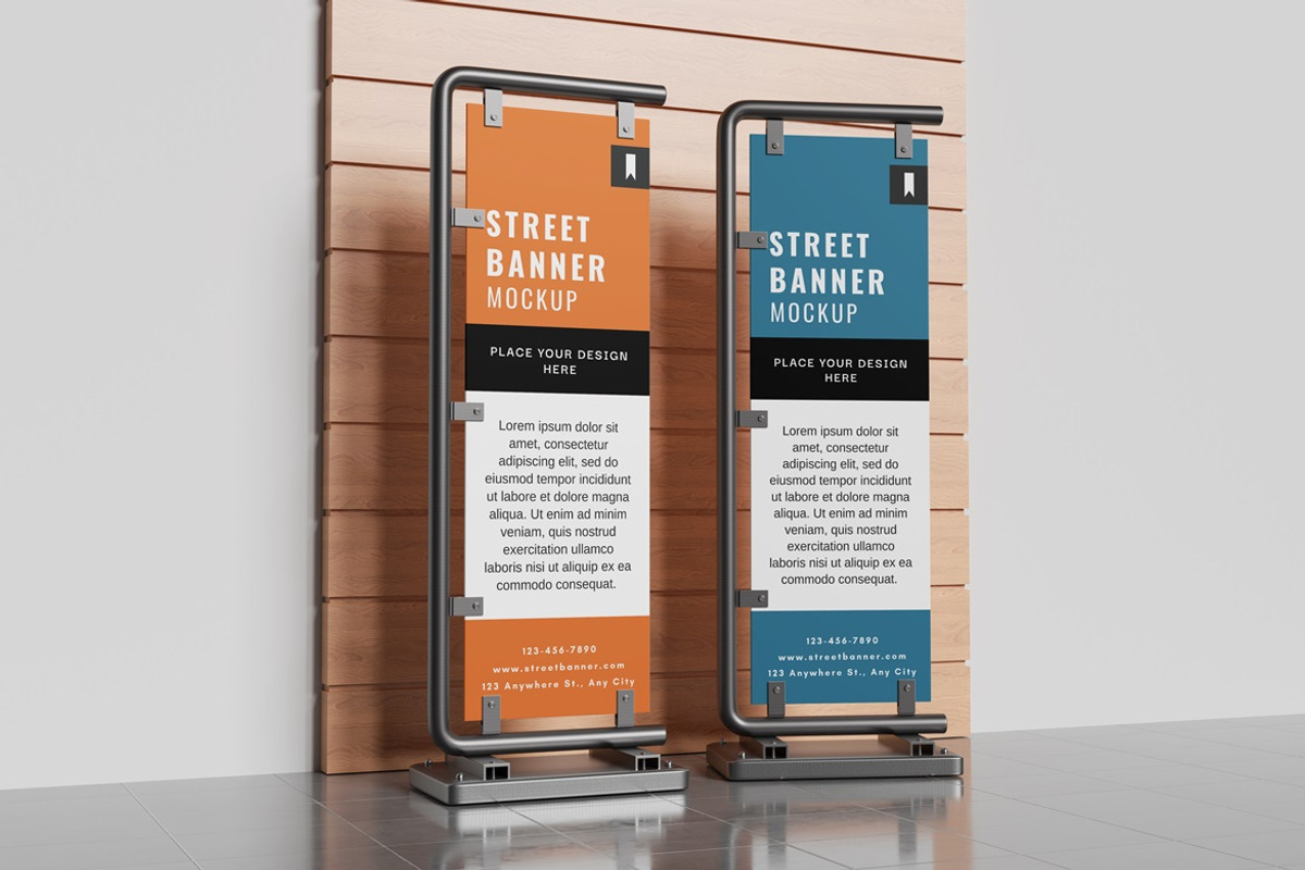 Street Banner Mockup, an Advertising Mockup by AndikaGraphic (Photo 4 of 6)