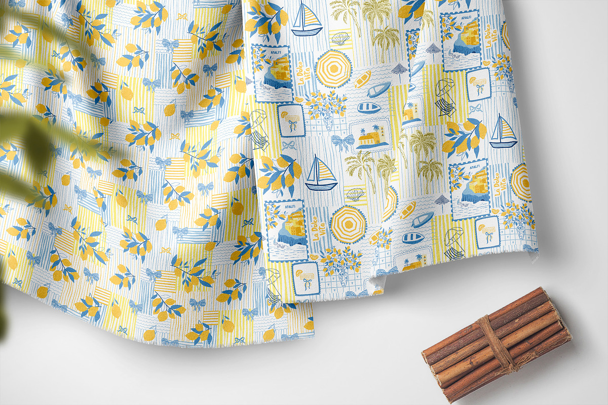 Limoncello - summer Amalfi patterns, a Pattern Graphic by Tani Kuzminka (Photo 8 of 24)