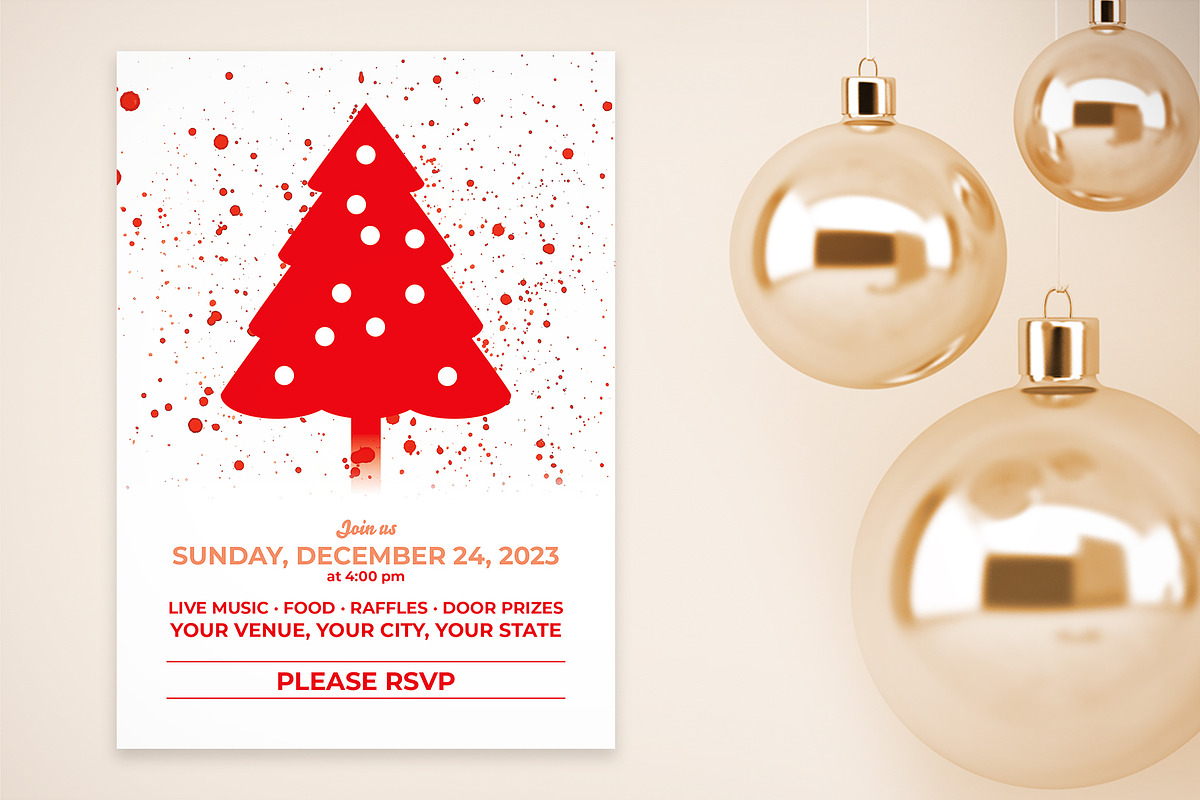 Christmas Event Invitation Set, an Invitation Template by McLittle Stock (Photo 2 of 4)