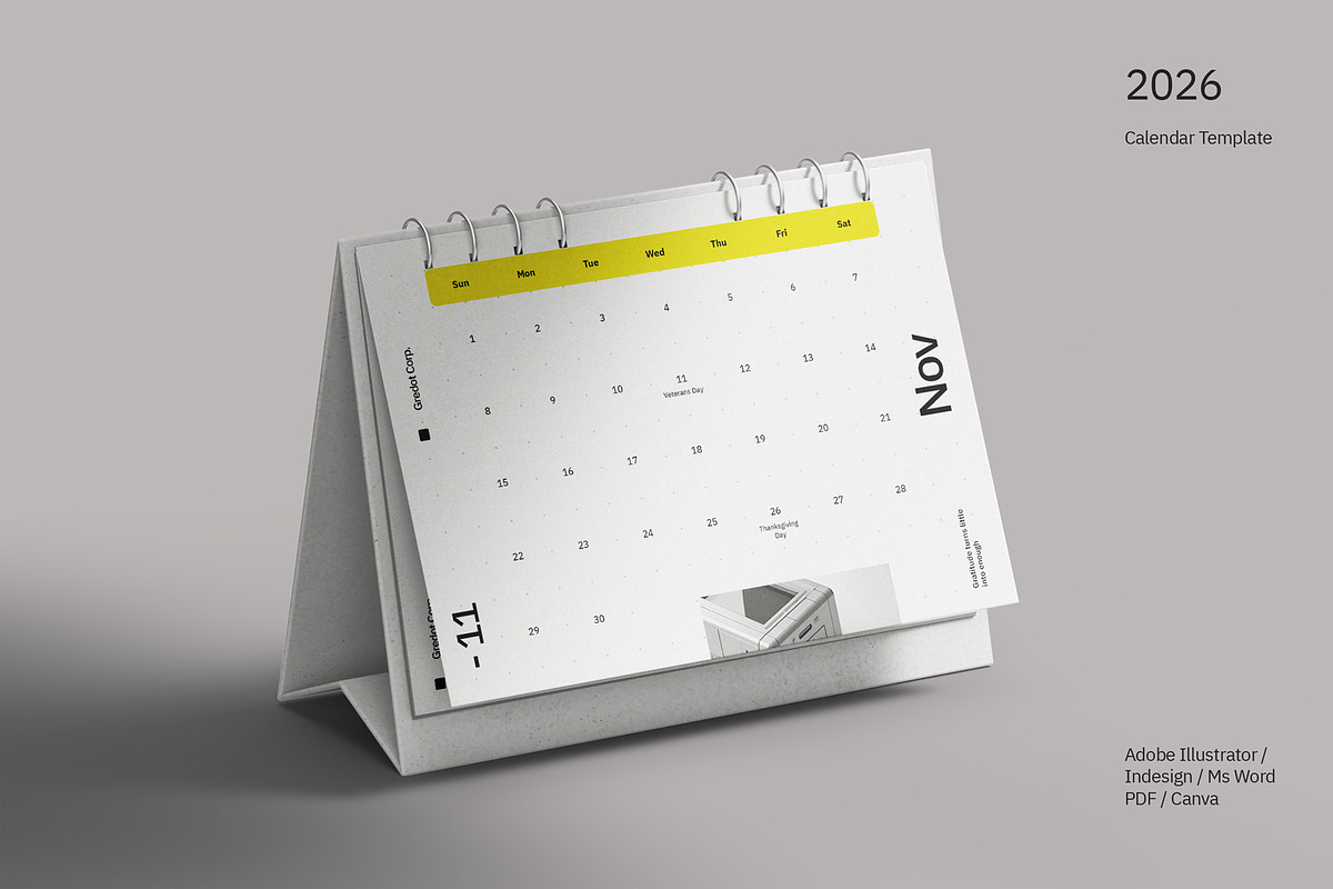 2026 Desk Calendar - Greedot