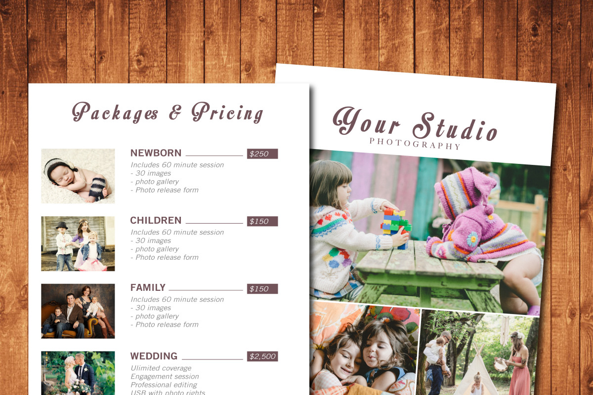 photography pricing template, a Brochure Template by DonyDesigns