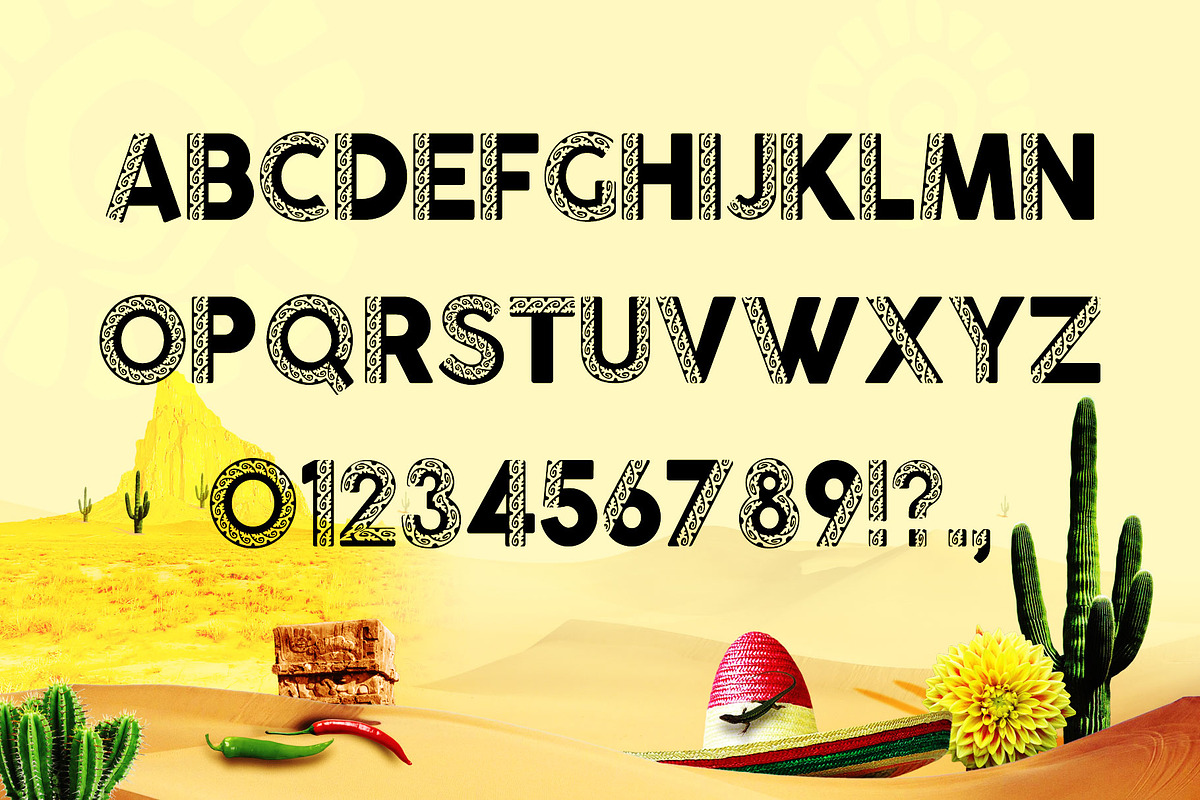 Cinco De Mayo Mexican Font, a Font by Artolus (Photo 2 of 3)