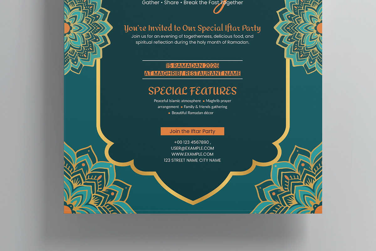 Creative Iftar Party Flyer Template, a Flyer Template by MightyDesign (Photo 3 of 8)