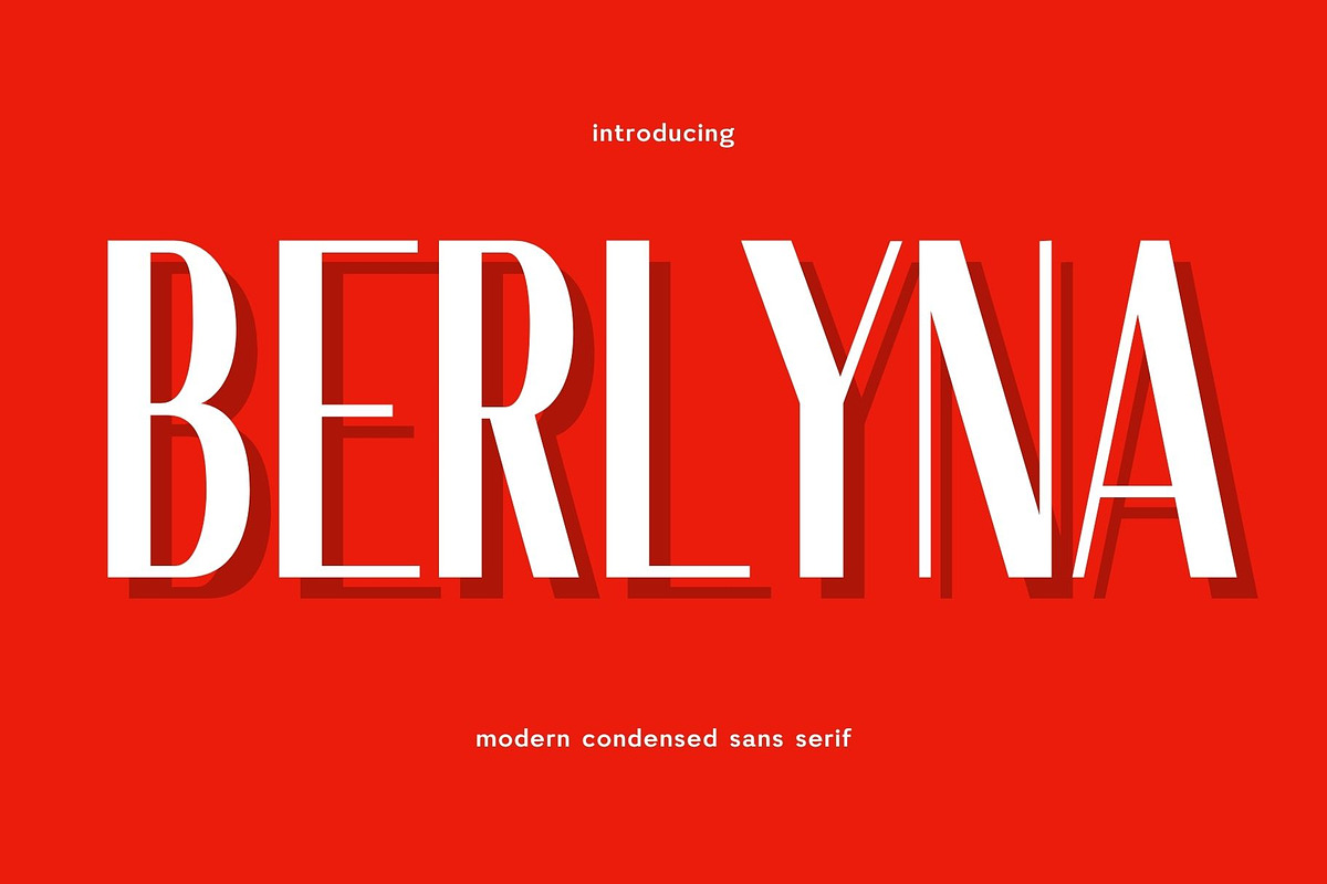 Berlyna-Modern Condensed Sans Serif, a Sans Serif Font by Font Kingdom (Photo 1 of 7)