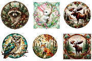 Forest Animals Stained Glass Clipart, a Graphic by CitraGraphics (Thumbnail 2 of 4)