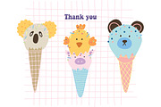 Ice cream animals collection., an Animal Illustration by Kira Konoshenko (Thumbnail 11 of 11)