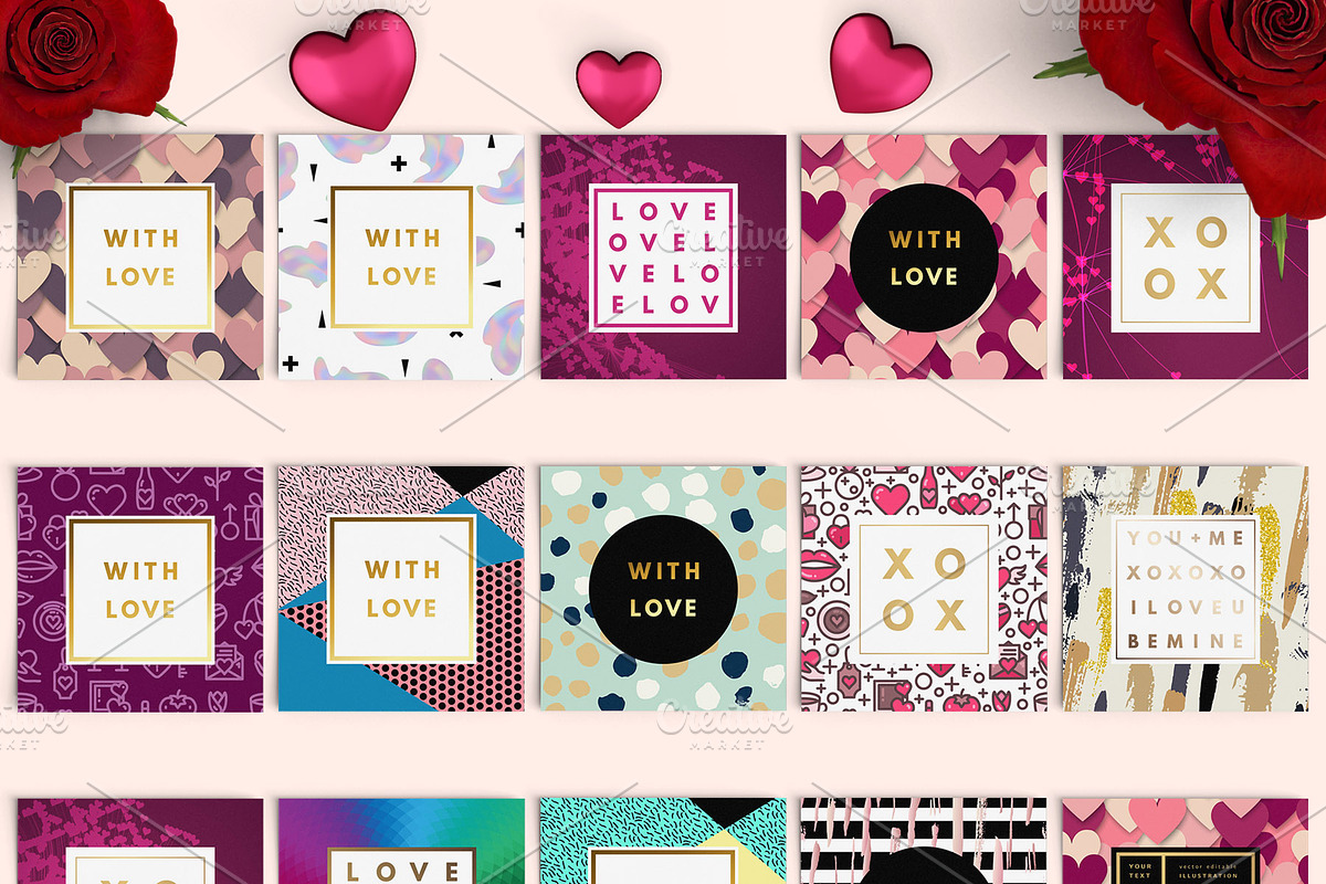 400+ Valentine's Day Cards Pack, a Decorative Illustration by Olha Kostiuk (Photo 7 of 9)