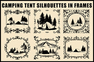 Framed Camping Tent Forest Vector, an Object Graphic by Creativeshirt