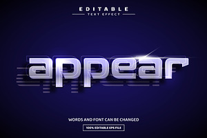 Appear 3D Editable Text Effect