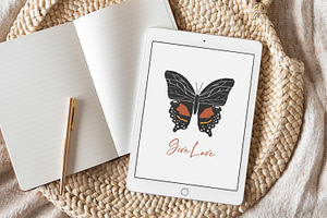 Boho Butterflies Clipart