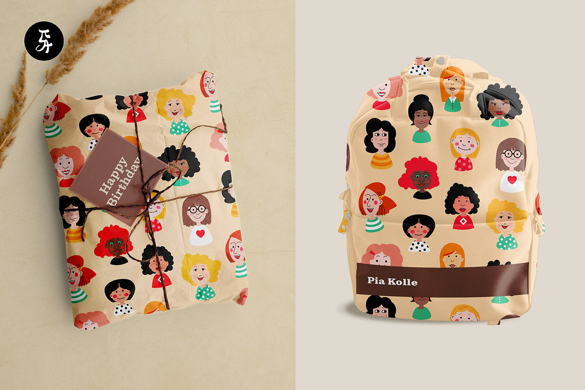 Girl Power, Diversity Pattern Design, a Pattern Graphic by Pia Kolle (Photo 2 of 7)