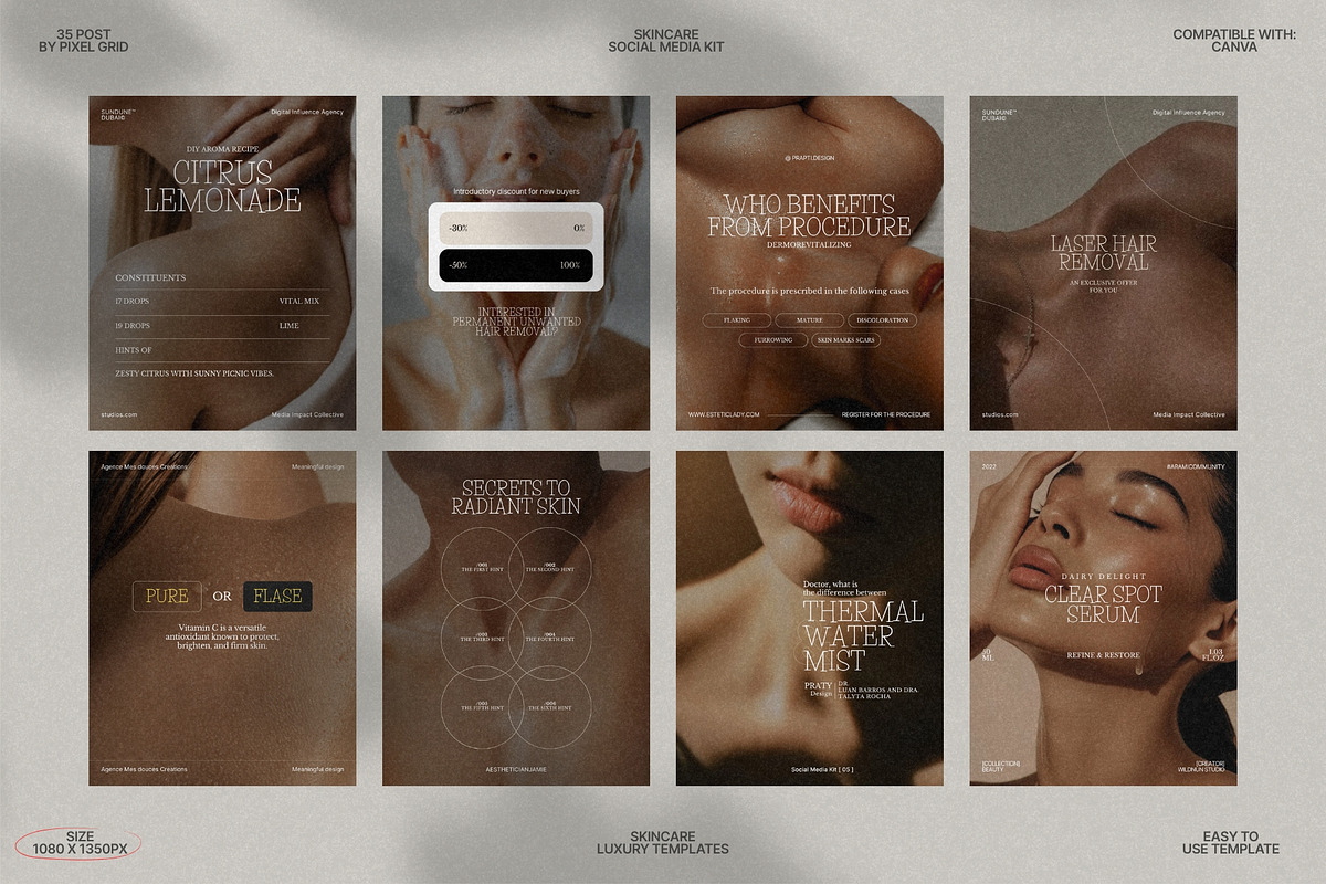 Elegant Skincare Post Templates preview 4