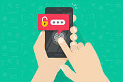 Cell Phone Hand Hold Vector Screen, an Illustration by vladwel (Thumbnail 2 of 6)