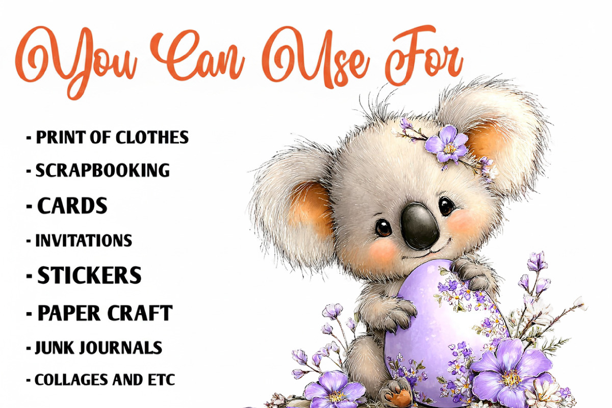 Whimsical Easter Animals Clipart, an Illustration by CreationArt (Photo 4 of 7)