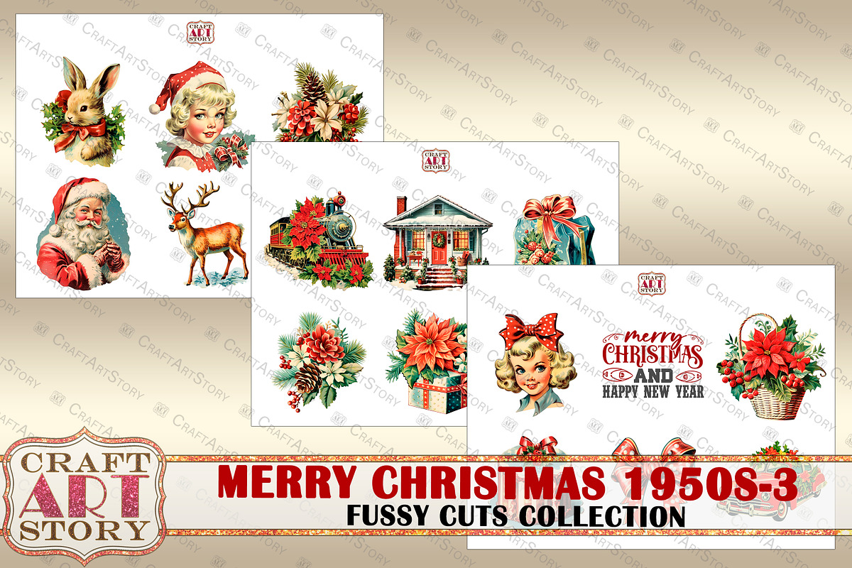 Merry Christmas Fussy-3 Cuts, a Person Illustration by CraftArtStory (Photo 3 of 6)