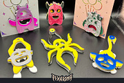 10 Cute Monsters 3D Layered Cut File, an Illustration by pixaroma (Thumbnail 8 of 13)