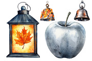 Silver Autumn Clipart, an Illustration by CitraGraphics (Thumbnail 5 of 5)