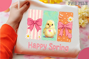 Happy Spring Coquette Chick PNG, an Illustration by OK Design