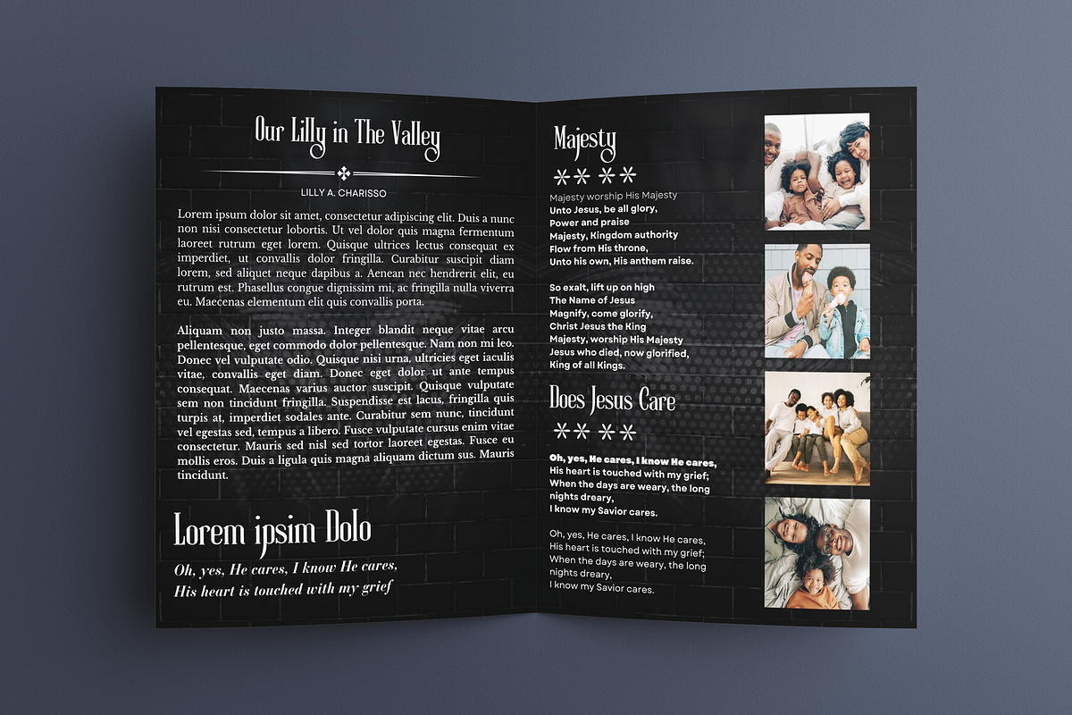 Black Funeral Program Template, a Templates & Theme by iloveTemplate