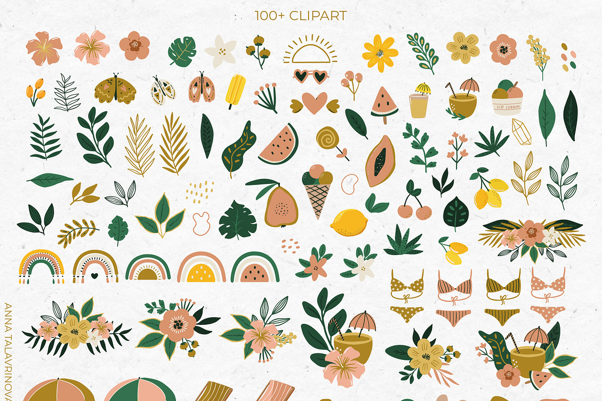 Summer pattern & clipart, a Background Graphic by Cozy pattern shop (Photo 4 of 6)