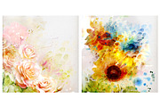 10 Floral watercolor posters, a Decorative Illustration by Anna Guz's Store (Thumbnail 7 of 12)
