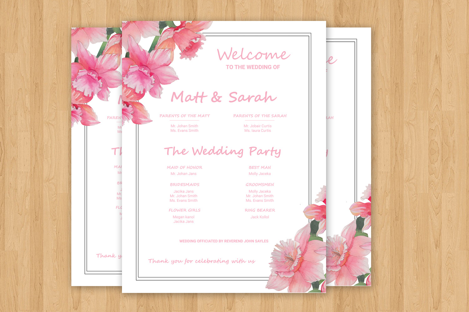 Wedding Program Sign Template 