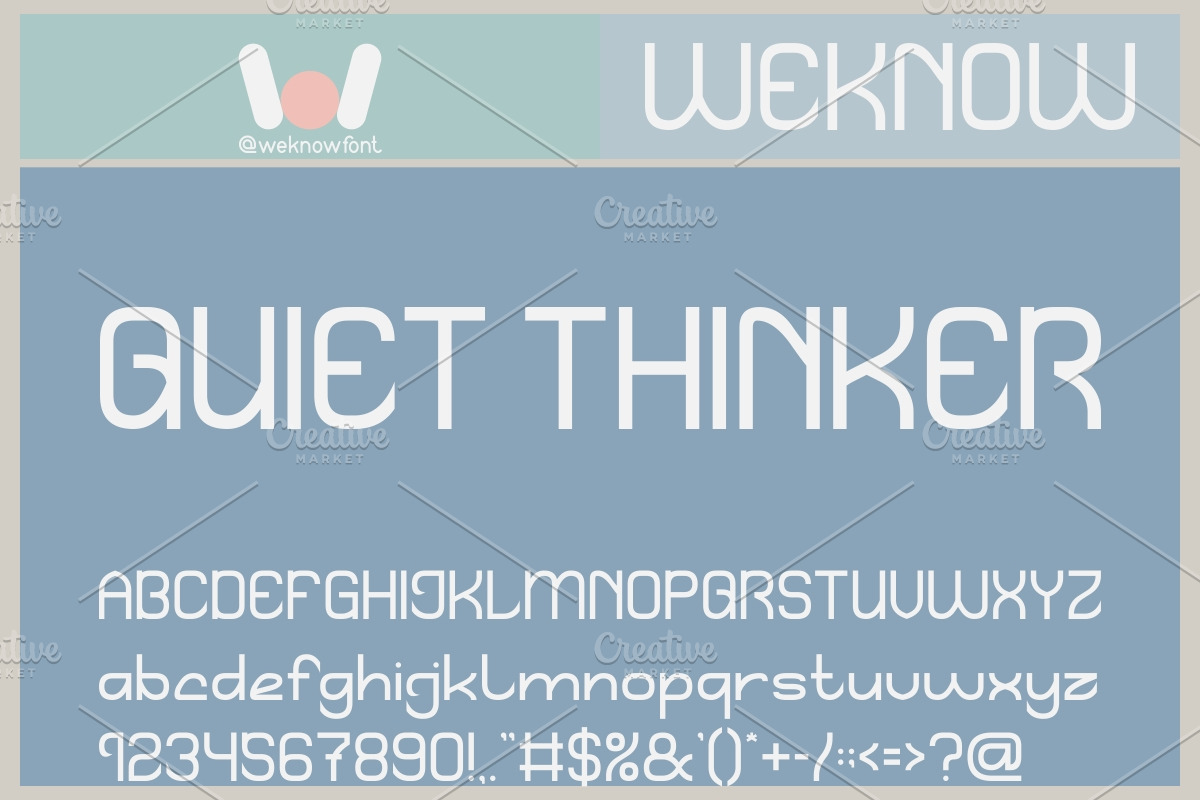 Quiet Thinker font, a Sans Serif Font by weknow (Photo 1 of 8)