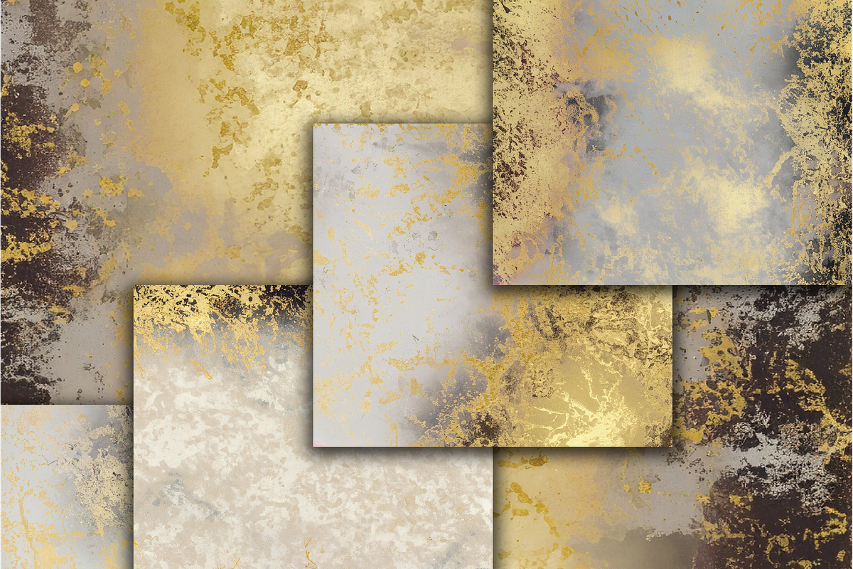 Grunge Silver and Gold Textures Pack, a Texture Graphic by Dizzy Art Studio