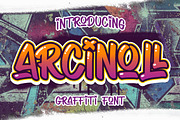 Sale! : Arcinoll - Graffiti Font, a Font by Almarkhatype (Thumbnail 1 of 10)