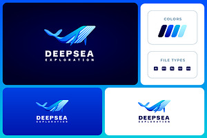 Colorful Modern Whale Logo