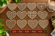 Wooden Heart Coaster SVG Collection, an Object Graphic by Libby Wishes (Thumbnail 3 of 3)