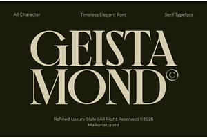 Geista Mond | Luxury Serif Font
