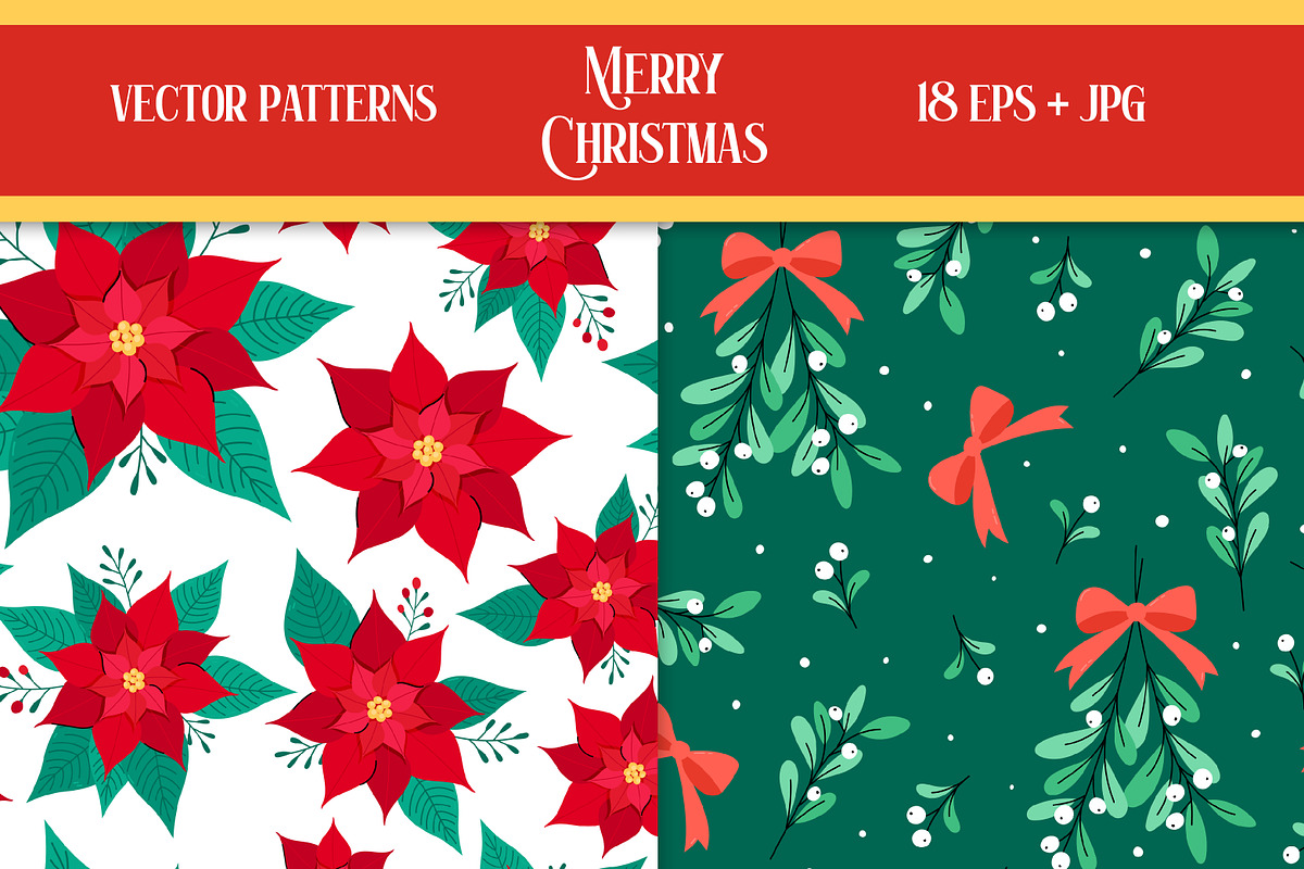 Christmas Vector Patterns Collection, a Pattern Graphic by AnnaViolet_store (Photo 2 of 10)